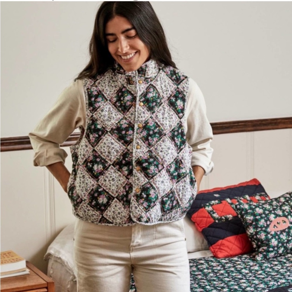 Clare V Multicolor Quilted Vest